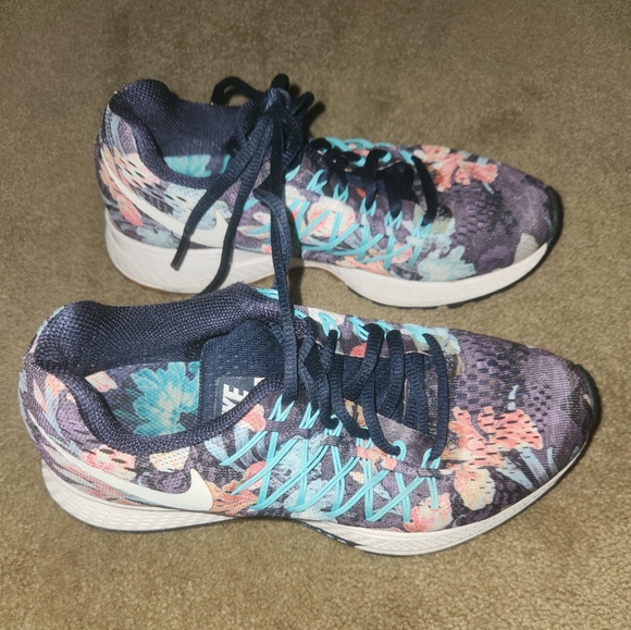 Nike Air Zoom Pegasus 32 Photosynthesis 724381-401 Dark Obsidian Floral Size 6 - Picture 4 of 9